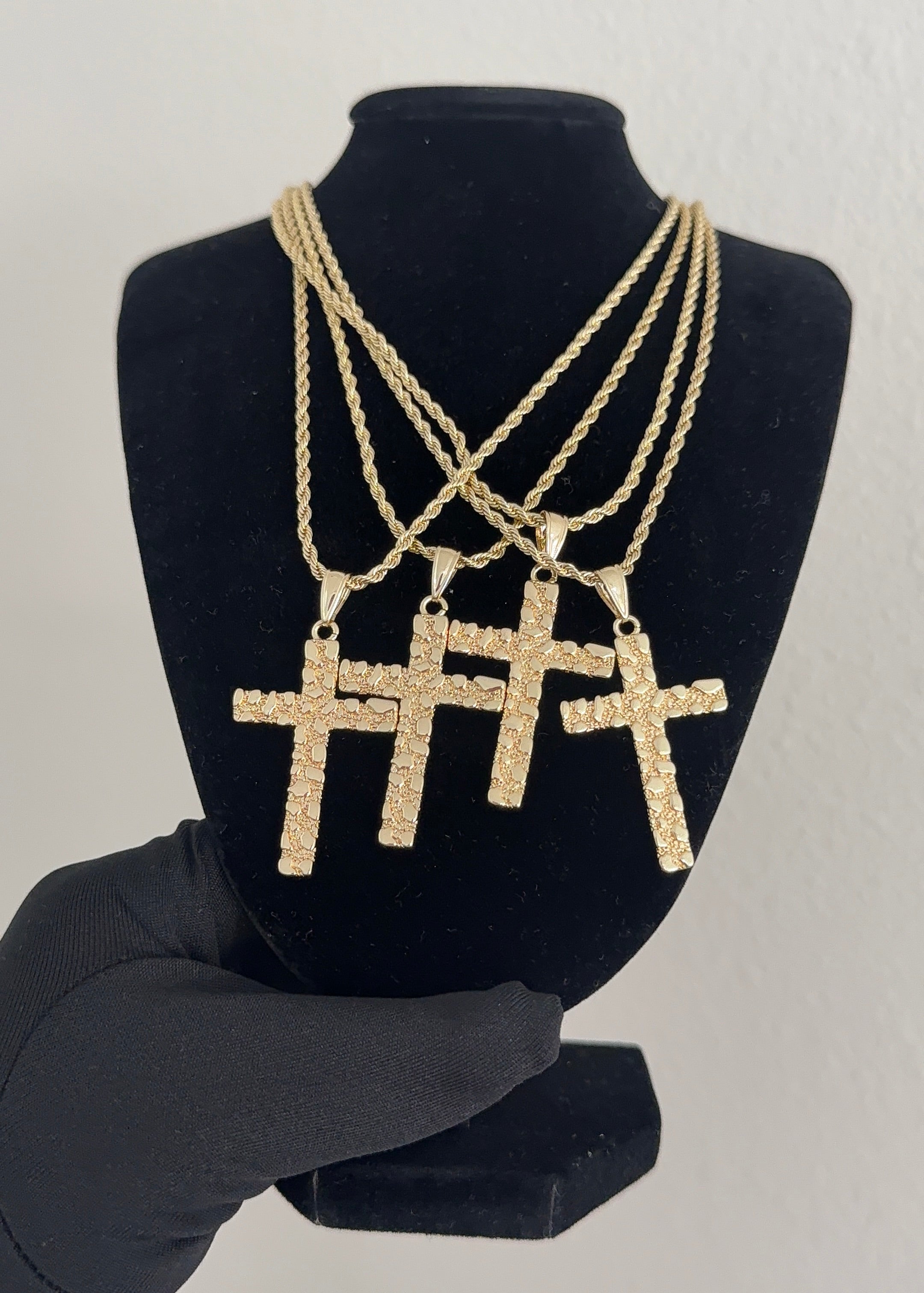 NUGGET CROSS NECKLACE